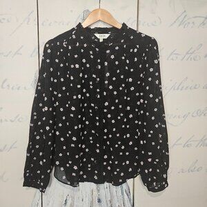 NWT Joie Alain Blouse Size Large Floral Print Long Sleeve